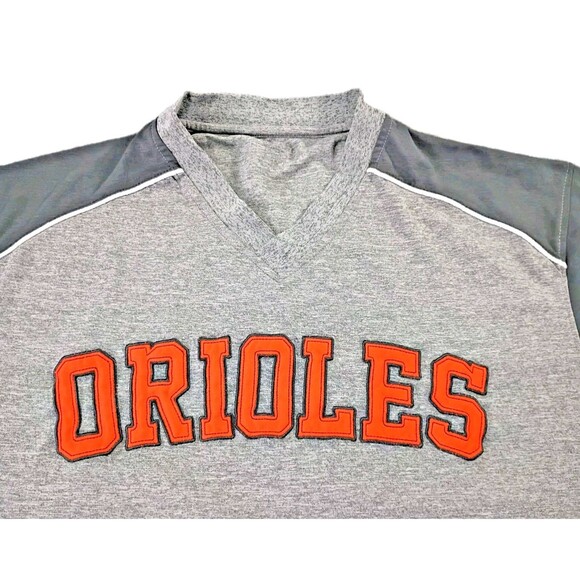 Stitches Other - Baltimore Orioles V Neck Short Sleeve 3D Spellout Embroidered 46" Grey Black
